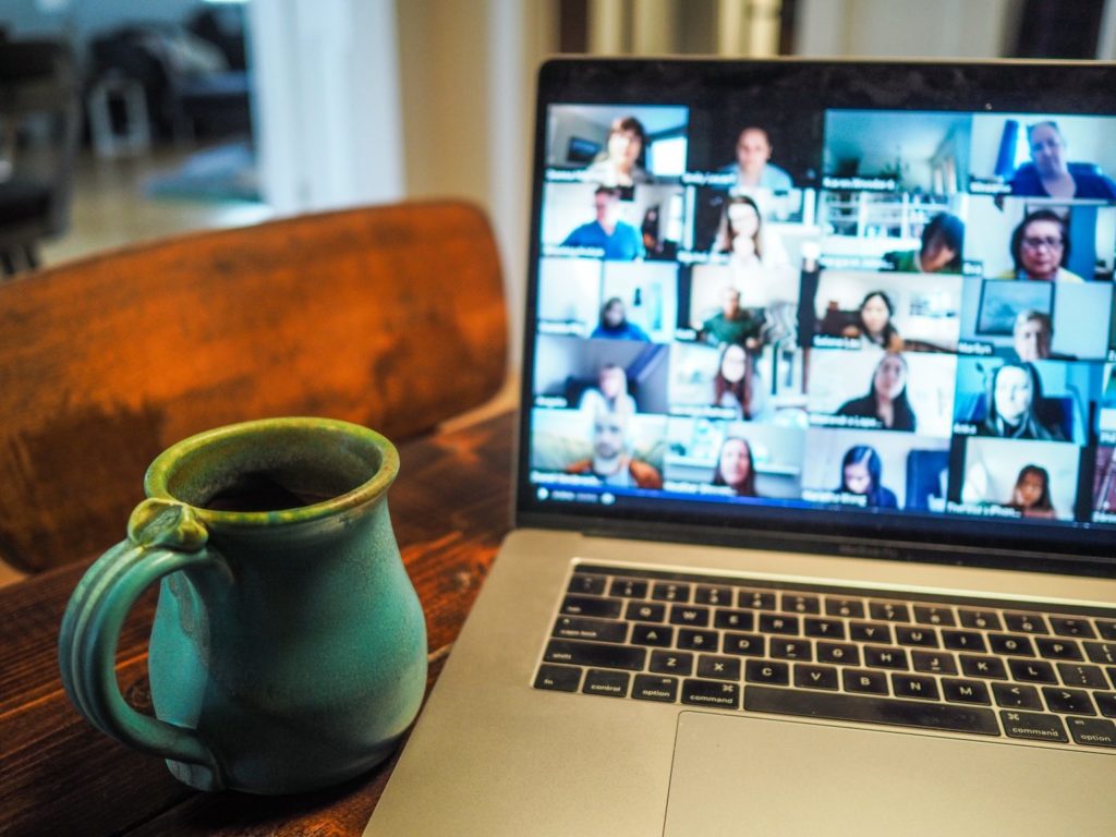 A team on a video conference call