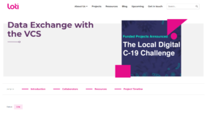 The website homepage for the Data Exchange with the VCS