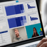Two Local Digital team members on screen discussing a new tool to support local government with software market intelligence