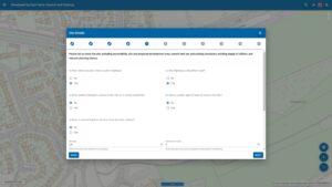 On screen form where site details are added as part of call for sites digital process