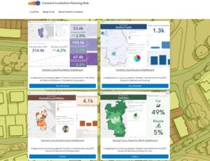 The four dashboards providing information using ArcGIS