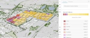 Aerial 3D view of sites